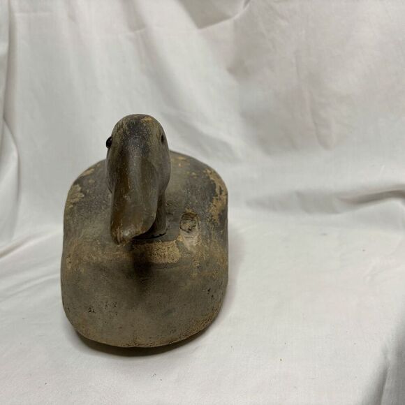 Vintage Balsa Wood Hunting Duck Decoy w/Weight Missing One Glass Eye - Picture 5 of 9